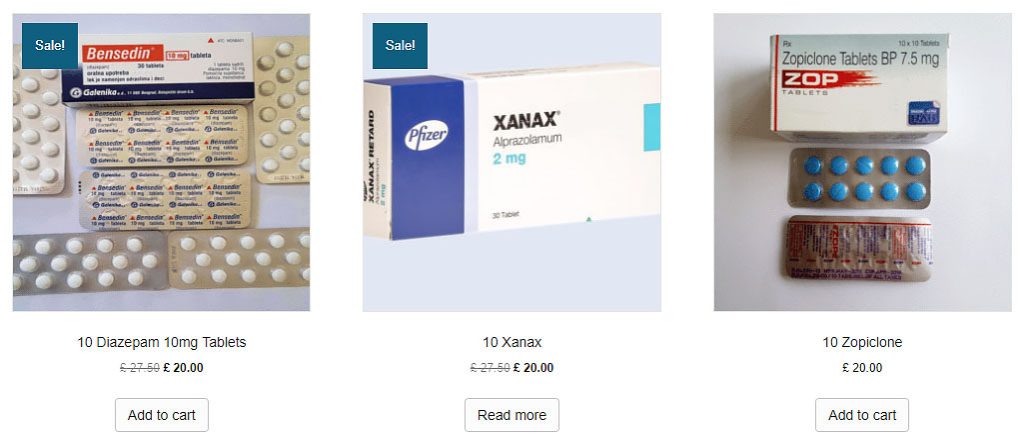 Diazepam, Xanax, Zopicione